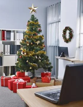 Christmas at the office Stock Photos