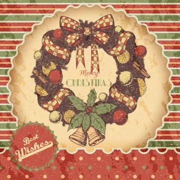 Christmas or New year hand drawn colored vector illustration - card, poster Stock Illustration