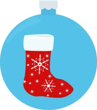 Christmas or New Year. Vector greeting card with red sock Stock Illustration