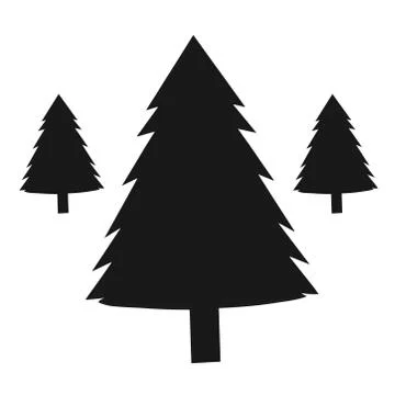 Christmas or pine vector tree Silhouettes Stock Illustration