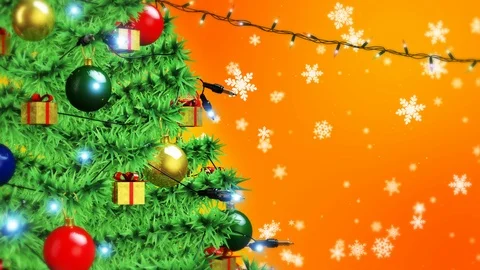 Christmas Orange Background Stock Footage 99683968