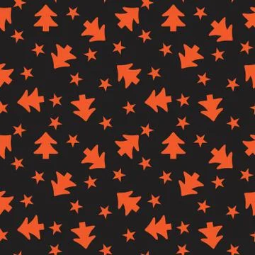 Christmas Orange Holiday seamless pattern background Illustrazione stock