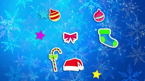 Christmas Ornament Blue Background Loop Animation - 4K Resolution Ultra HD (UHD) Stock Footage 40498645