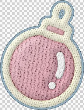 Christmas ornament patchwork element embroidery textile icon cheerful design Stock Illustration
