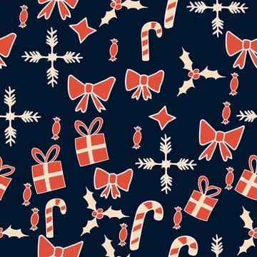 Christmas ornament seamless pattern Stock Illustration