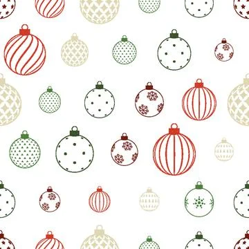 Christmas Ornament Seamless Pattern. Vector seamless pattern illustration Stock Illustration