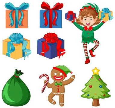 Christmas ornaments and elements set Stock Illustration