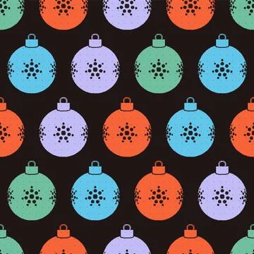 Christmas Ornaments Dithered Pattern. Vector seamless pattern illustration Stock Illustration