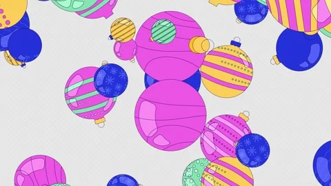 Christmas ornaments falling effect video overlay Stock Footage 333107722
