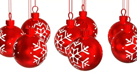 Christmas Ornaments.  Loopable red background. Video stock 825013
