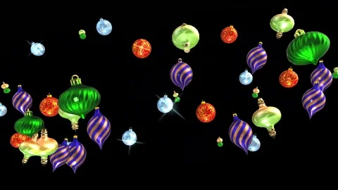 Christmas ornaments motion graphics with dark background Stock Footage 123992865
