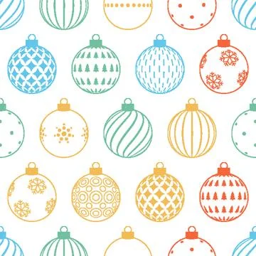 Christmas Ornaments Seamless Pattern. Vector seamless pattern illustration Stock Illustration