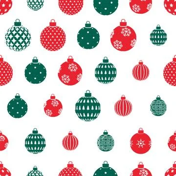 Christmas Ornaments Seamless Pattern. Vector seamless pattern illustration Stock Illustration