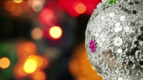 Christmas ornaments on the tree Stock Footage 8912463