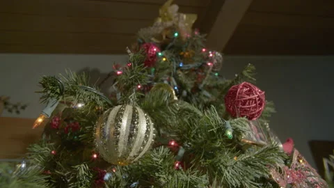 Christmas ornaments on a tree Stock Footage 149032172