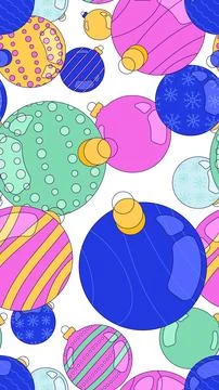 Christmas ornaments vertical seamless pattern illustration Stock Illustration