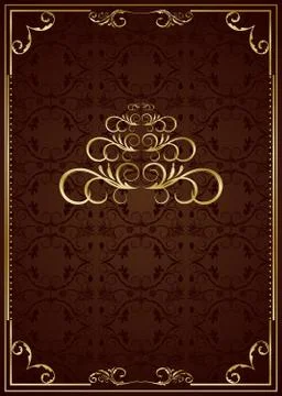 Christmas ornate frame Stock Illustration