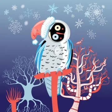 Christmas owl Stock Illustration