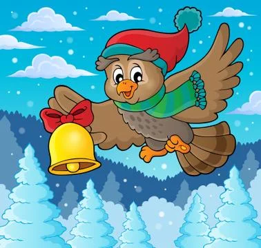 Christmas owl theme image - eps10 vector illustration. Illustrazione stock