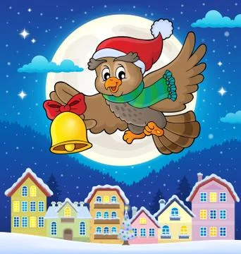 Christmas owl theme image - eps10 vector illustration. Illustrazione stock