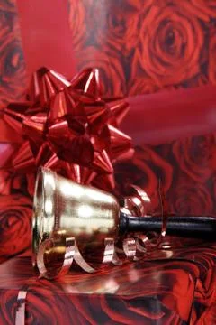 Christmas packaged with bell Stock Photos