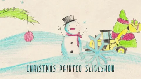 Christmas painted slideshow Stock After Effects