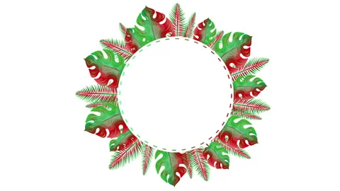 Christmas Palm Round Frame 스톡 동영상 260090752