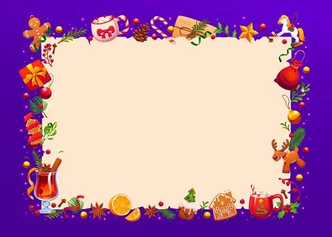 Christmas paper scroll parchment with decorations Stock Illustration