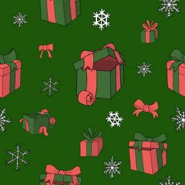 Christmas papper pattern for gifts colored vector Stock Illustration