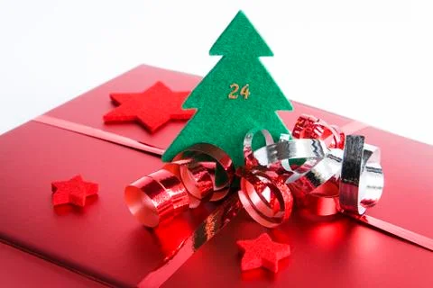 Christmas parcel, close up Stock Photos