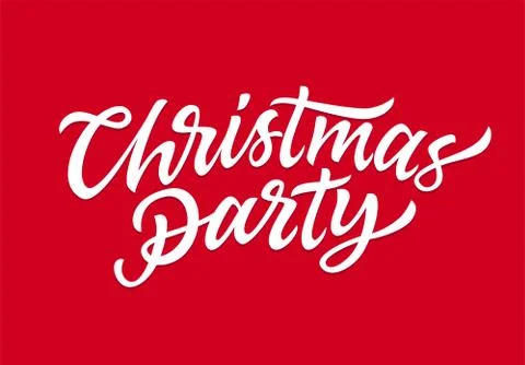 Christmas Party - vector hand drawn brush pen lettering Stock Illustration