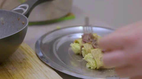 Christmas pasta with cod Stock Footage 145648959