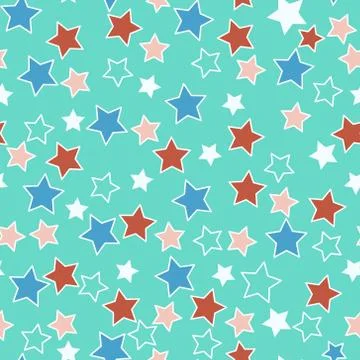 Christmas pastel color pattern with cute stars. Stock Illustration