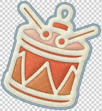 Christmas patchwork drum badge element cheerful embroidery decor for festiv.. Stock Illustration