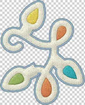 Christmas patchwork element applique embroidery pattern with colorful light.. Stockillustratie