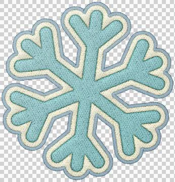 Christmas patchwork element snowflake embroidery badge winter textile decor.. Stock Illustration