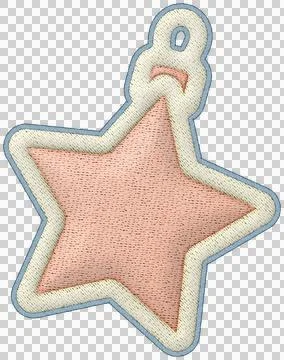 Christmas patchwork element soft pastel star ornament fabric embroidery Stock Illustration