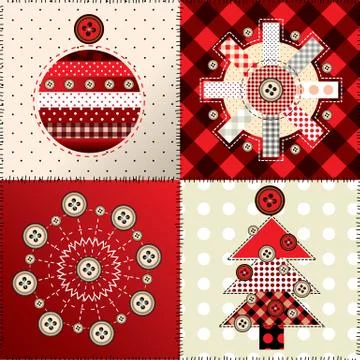 Christmas patchwork Stock Illustration