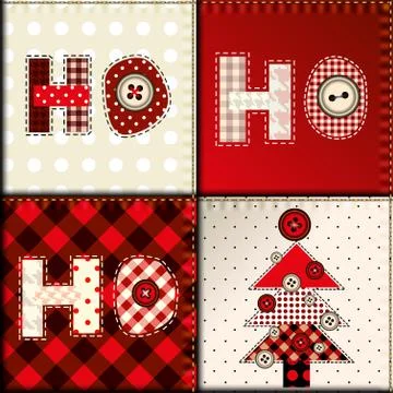 Christmas patchwork pattern イラスト素材