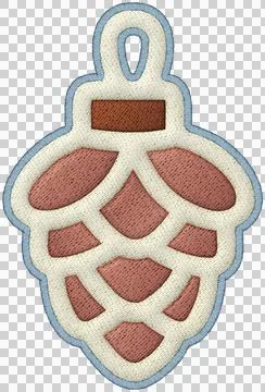 Christmas patchwork pine cone element embroidery ornament cozy textile art Stock-Illustration