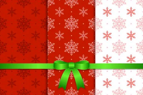 Christmas Pattern and Ribbon Stock Illustration