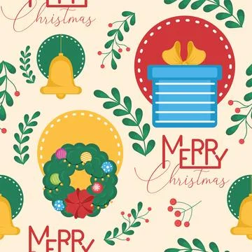 Christmas pattern background Gift wrapping paper Vector Stock Illustration