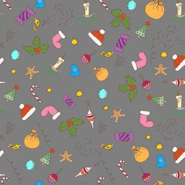 Christmas pattern background. Seamless vector paper Stock Illustration