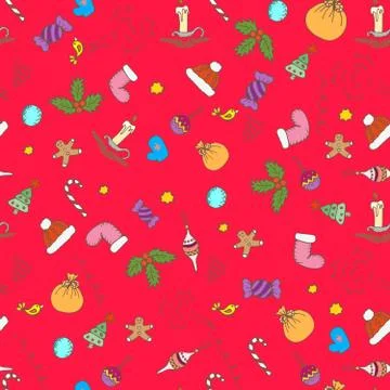 Christmas pattern background. Seamless vector paper Illustrazione stock