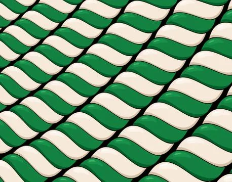 Christmas pattern with candy canes lines. green and white stripes color backg 스톡 일러스트