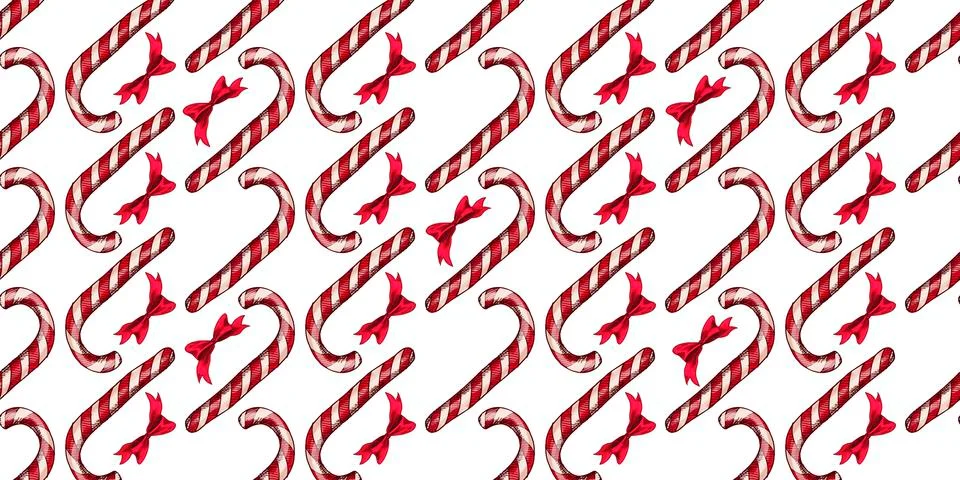 Christmas pattern with candy canes. seamless pattern. vector. Illustrazione stock