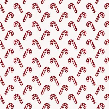 Christmas pattern with candy canes. Vector seamless background. Illustrazione stock
