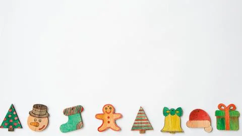 Christmas pattern with christmas trees, gift, snowman, sock, santa hat Stock Photos