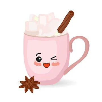 Christmas pattern. cute cups. hot chocolate. christmas decor. Stock Illustration