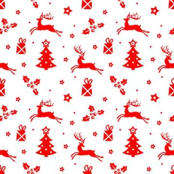Christmas pattern with deer. Stock Illustration